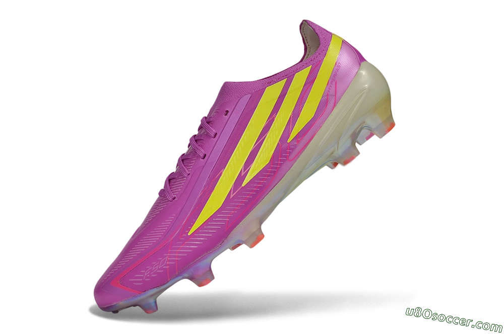 Adidas F50 Hyperfast Elite FG Firm Ground Soccer Cleats - Purple/Lucid Pink/Solar Yellow 5