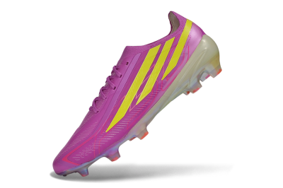 Adidas F50 Hyperfast Elite FG Firm Ground Soccer Cleats - Purple/Lucid Pink/Solar Yellow