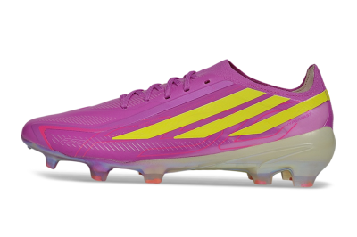 Adidas F50 Hyperfast Elite FG Firm Ground Soccer Cleats - Purple/Lucid Pink/Solar Yellow