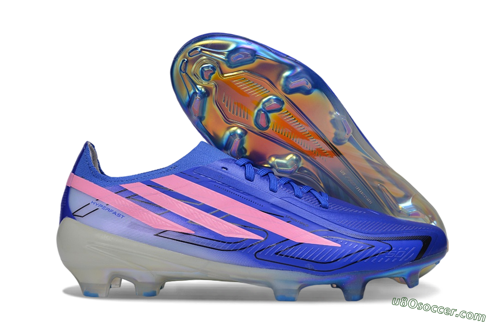 Adidas F50 Hyperfast Elite FG Firm Ground Soccer Cleats - Blue/Lucid Blue/Aurora Pink 1