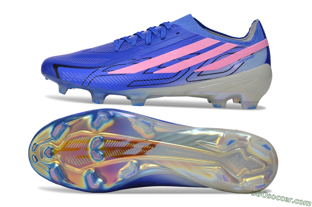 Adidas F50 Hyperfast Elite FG Firm Ground Soccer Cleats - Blue/Lucid Blue/Aurora Pink 0