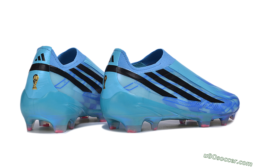 Adidas F50 Hyperfast Elite Laceless FG Firm Ground Soccer Cleats - Blue/Lucid Blue/Black 6