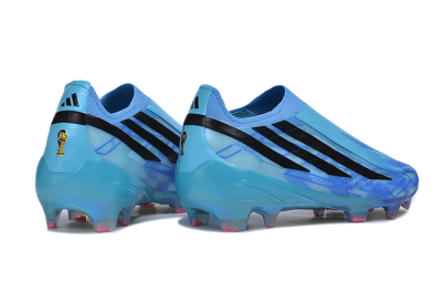 Adidas F50 Hyperfast Elite Laceless FG Firm Ground Soccer Cleats - Blue/Lucid Blue/Black
