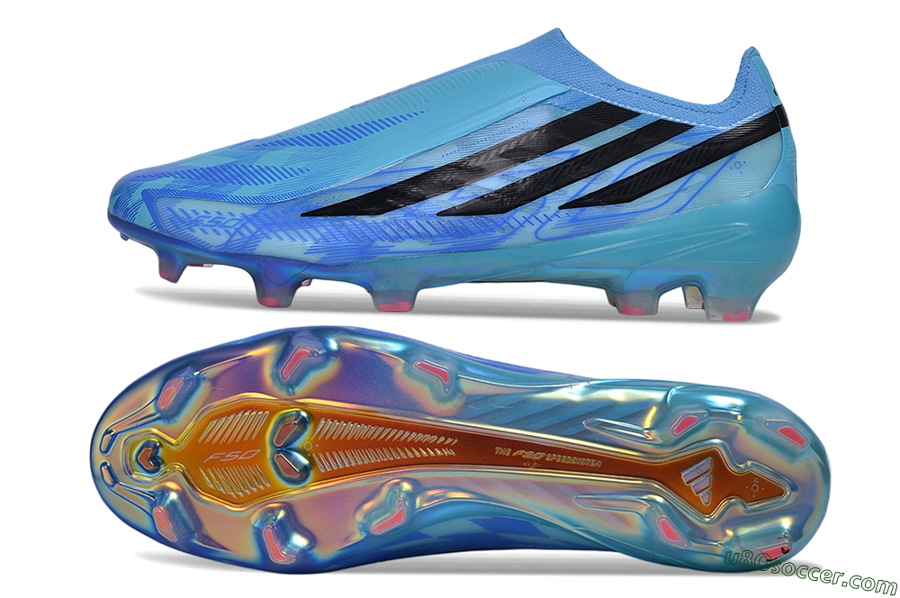 Adidas F50 Hyperfast Elite Laceless FG Firm Ground Soccer Cleats - Blue/Lucid Blue/Black 0
