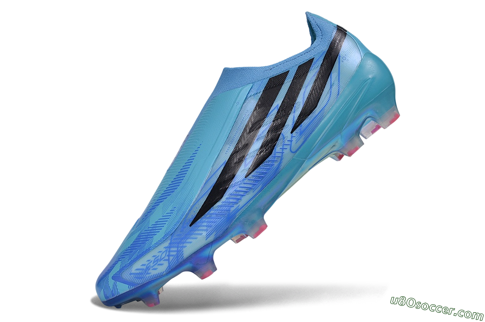 Adidas F50 Hyperfast Elite Laceless FG Firm Ground Soccer Cleats - Blue/Lucid Blue/Black 5