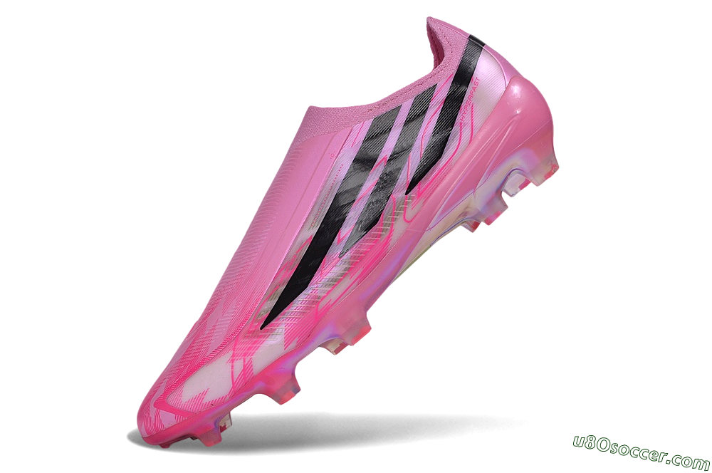 Adidas F50 Hyperfast Elite Laceless FG Firm Ground Soccer Cleats - Pink/Lucid Pink/Core Black 5