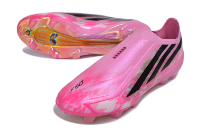 Adidas F50 Hyperfast Elite Laceless FG Firm Ground Soccer Cleats - Pink/Lucid Pink/Core Black