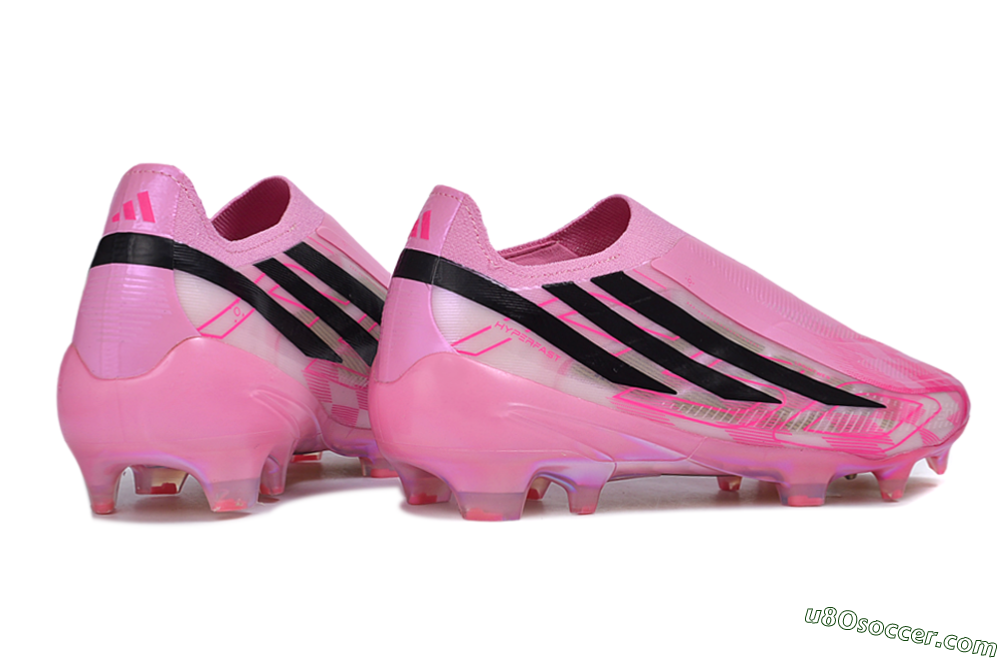 Adidas F50 Hyperfast Elite Laceless FG Firm Ground Soccer Cleats - Pink/Lucid Pink/Core Black 6