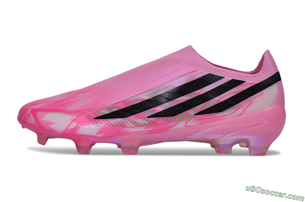 Adidas F50 Hyperfast Elite Laceless FG Firm Ground Soccer Cleats - Pink/Lucid Pink/Core Black 2