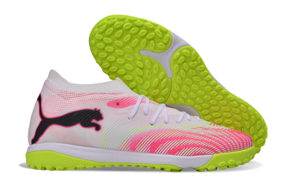 Puma Future 9 Ultimate TF Artificial Turf Soccer Shoes - White/Electric Lime/Fiery Coral