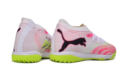 Puma Future 9 Ultimate TF Artificial Turf Soccer Shoes - White/Electric Lime/Fiery Coral