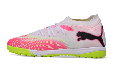Puma Future 9 Ultimate TF Artificial Turf Soccer Shoes - White/Electric Lime/Fiery Coral