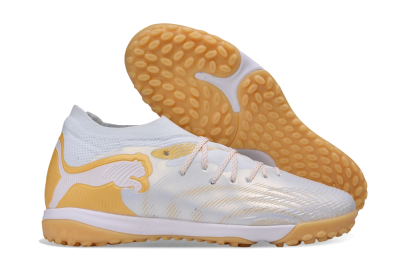 Puma Future 9 Ultimate TF Artificial Turf Soccer Shoes - White/Puma White/Gold Metallic