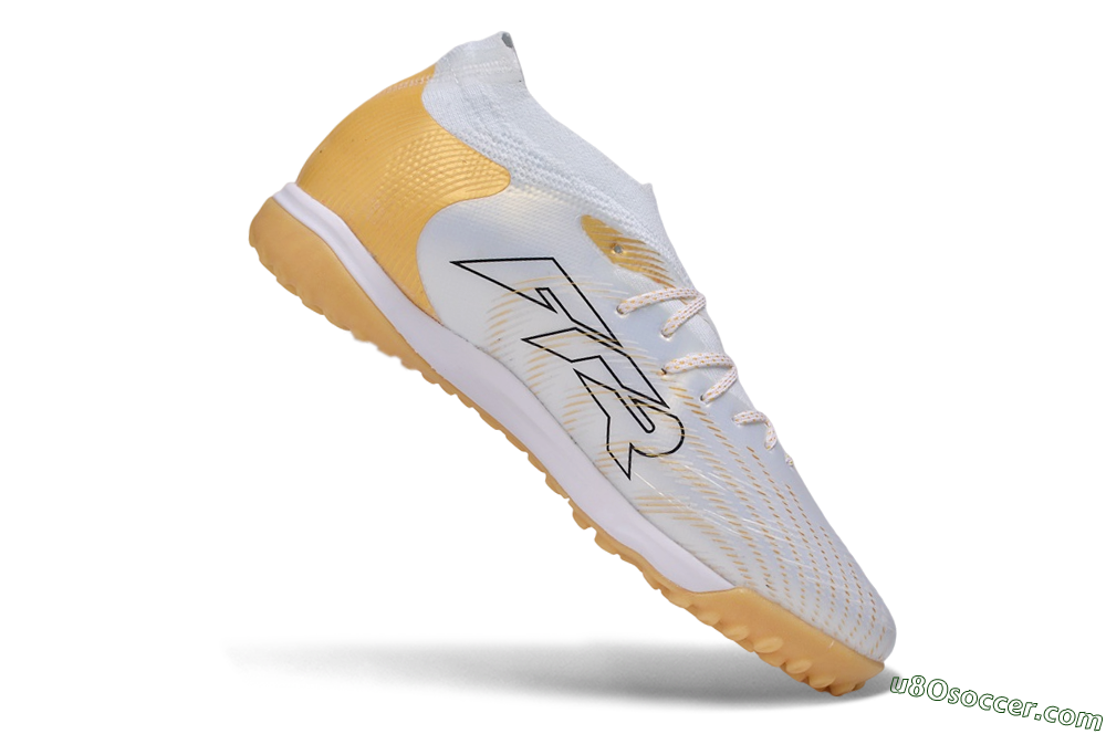 Puma Future 9 Ultimate TF Artificial Turf Soccer Shoes - White/Puma White/Gold Metallic 4