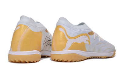 Puma Future 9 Ultimate TF Artificial Turf Soccer Shoes - White/Puma White/Gold Metallic