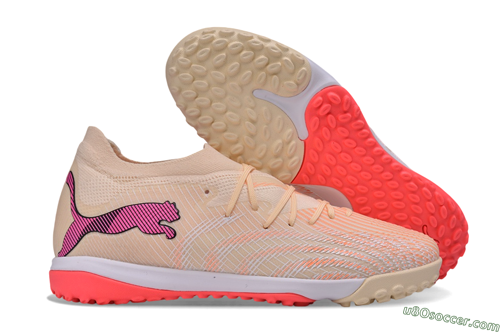 Puma Future 9 Ultimate TF Artificial Turf Soccer Shoes - Beige/Ivory Glow/Electric Pink 1