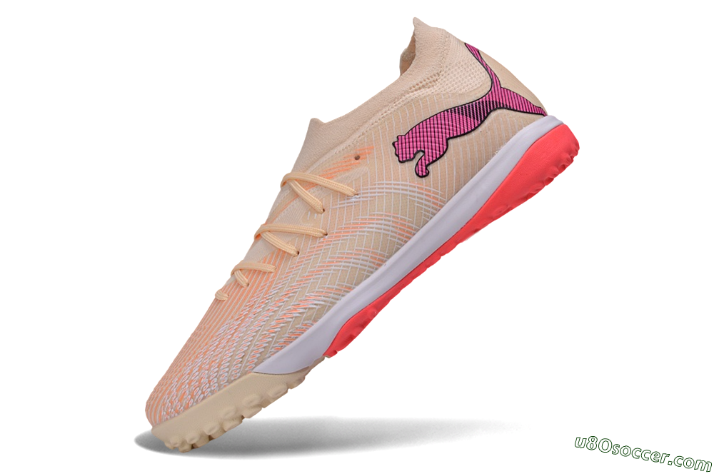Puma Future 9 Ultimate TF Artificial Turf Soccer Shoes - Beige/Ivory Glow/Electric Pink 5