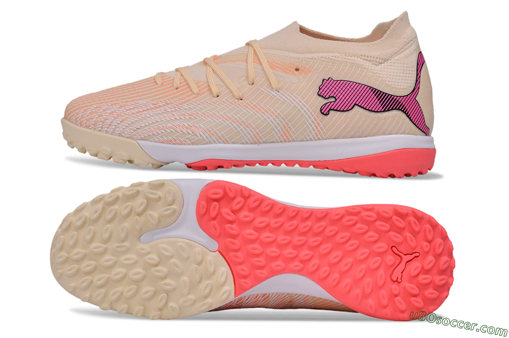 Puma Future 9 Ultimate TF Artificial Turf Soccer Shoes - Beige/Ivory Glow/Electric Pink 0