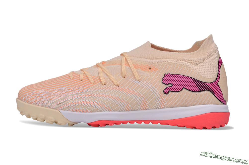 Puma Future 9 Ultimate TF Artificial Turf Soccer Shoes - Beige/Ivory Glow/Electric Pink 2