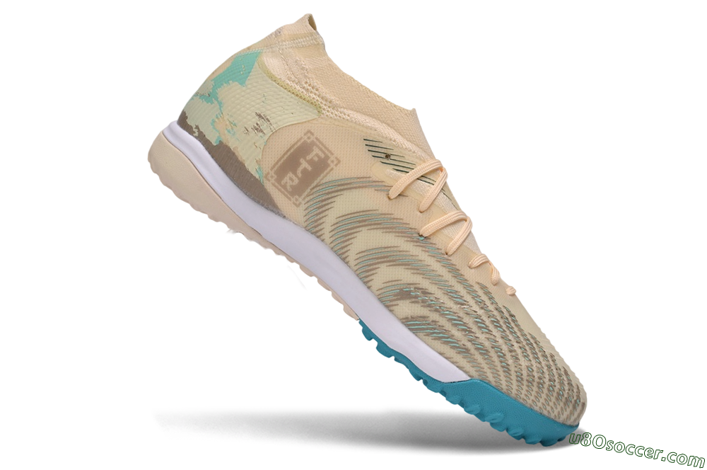 Puma Future 9 Ultimate TF Artificial Turf Soccer Shoes - Beige/Oatmeal/Teal 4