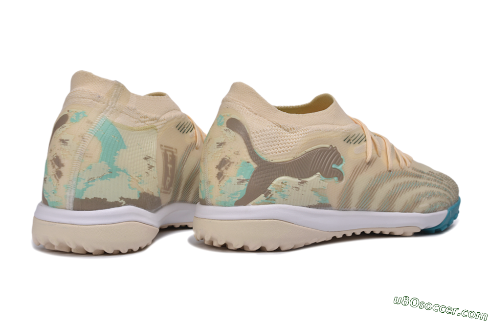 Puma Future 9 Ultimate TF Artificial Turf Soccer Shoes - Beige/Oatmeal/Teal 6