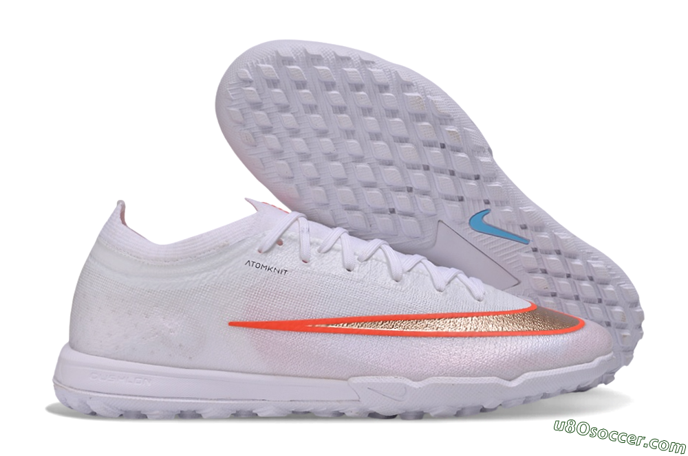 Nike Air Zoom Mercurial Vapor 17 Elite TF Artificial Turf Soccer Shoes - White/Metallic Copper/Bright Crimson 1