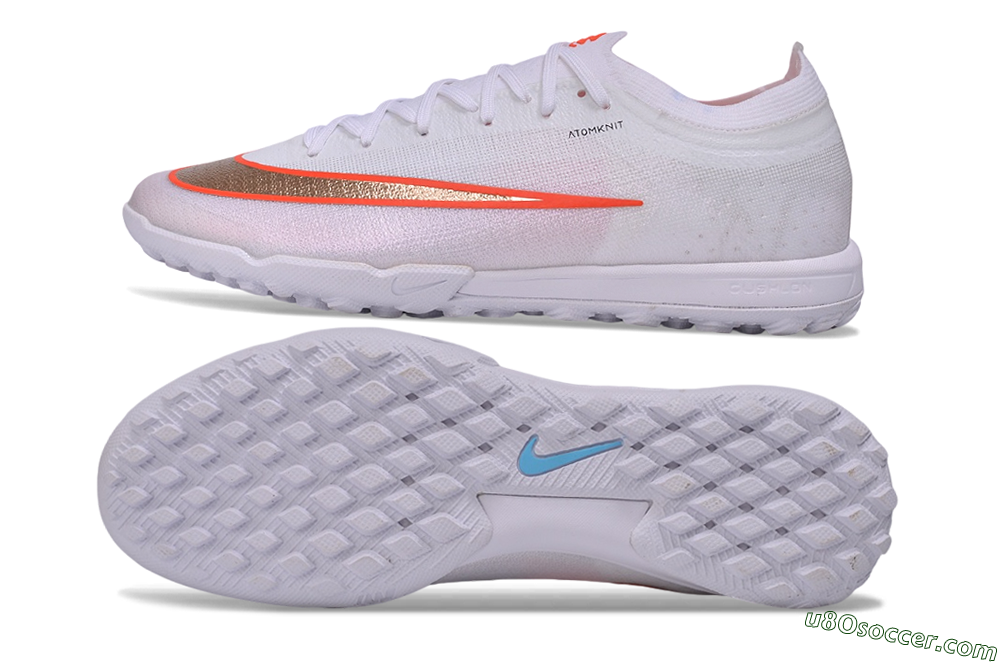 Nike Air Zoom Mercurial Vapor 17 Elite TF Artificial Turf Soccer Shoes - White/Metallic Copper/Bright Crimson 0