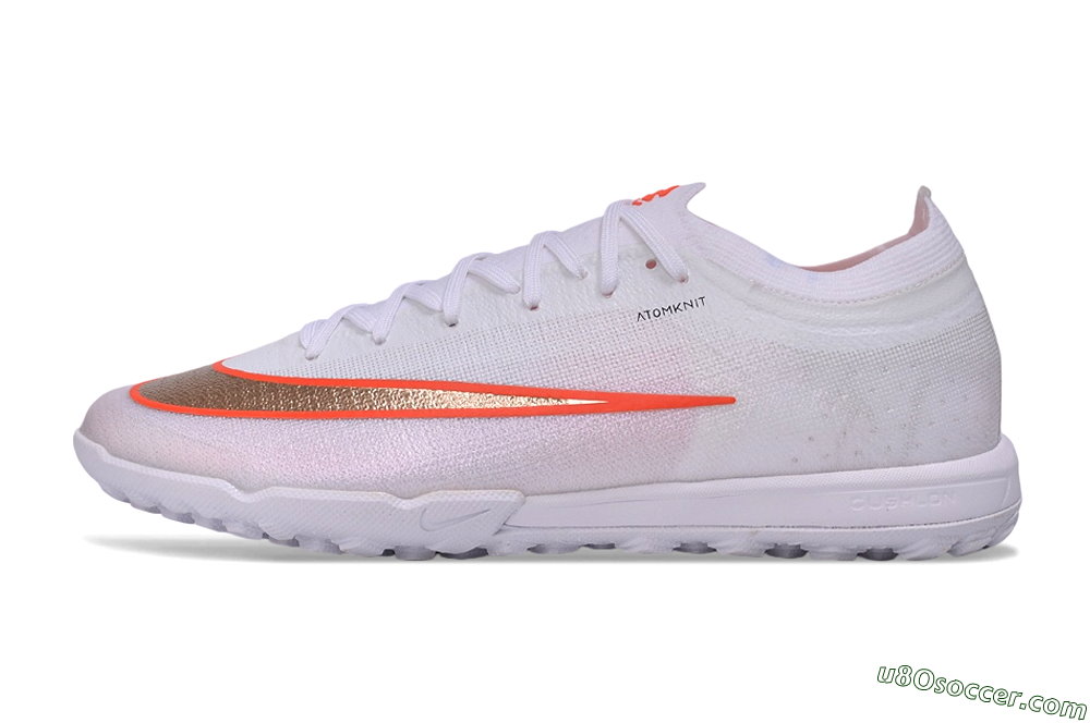 Nike Air Zoom Mercurial Vapor 17 Elite TF Artificial Turf Soccer Shoes - White/Metallic Copper/Bright Crimson 2