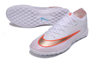 Nike Air Zoom Mercurial Vapor 17 Elite TF Artificial Turf Soccer Shoes - White/Metallic Copper/Bright Crimson