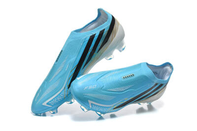 Adidas F50 Hyperfast Elite Laceless FG Firm Ground Soccer Cleats - Blue/Lucid Blue/White