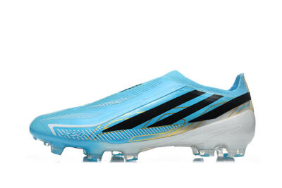 Adidas F50 Hyperfast Elite Laceless FG Firm Ground Soccer Cleats - Blue/Lucid Blue/White