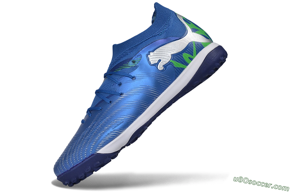 Puma Future 8 Ultimate TF Artificial Turf Soccer Shoes - Blue/Electric Blue/Frosty Green 5