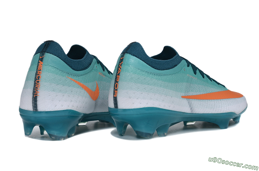 Nike Air Zoom Mercurial Vapor 17 Elite FG Firm Ground Soccer Cleats - Blue/Turquoise Blue/Bright Orange 6