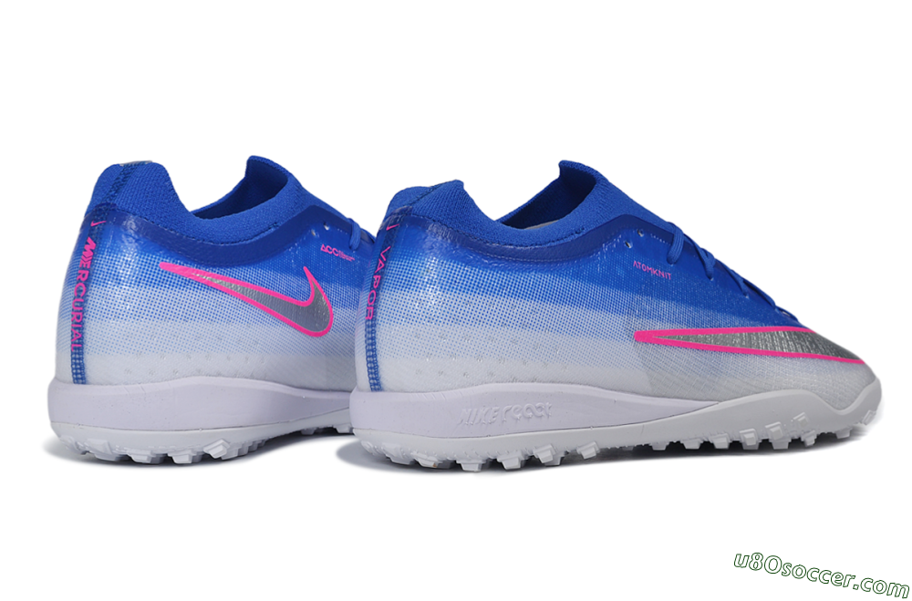 Nike Air Zoom Mercurial Vapor 17 Elite TF Artificial Turf Soccer Shoes - Blue/Racer Blue/Metallic Silver 6