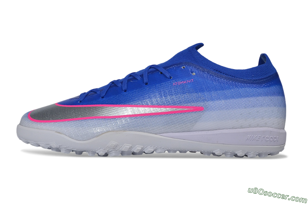 Nike Air Zoom Mercurial Vapor 17 Elite TF Artificial Turf Soccer Shoes - Blue/Racer Blue/Metallic Silver 2
