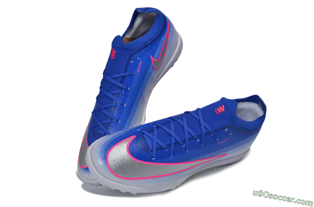 Nike Air Zoom Mercurial Vapor 17 Elite TF Artificial Turf Soccer Shoes - Blue/Racer Blue/Metallic Silver 3