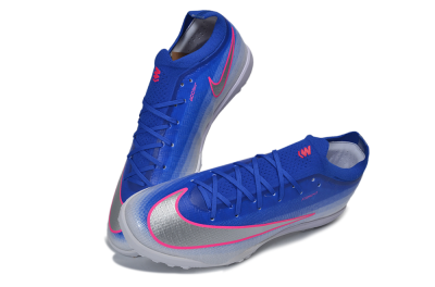 Nike Air Zoom Mercurial Vapor 17 Elite TF Artificial Turf Soccer Shoes - Blue/Racer Blue/Metallic Silver