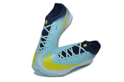 Nike Air Zoom Mercurial Vapor 17 Elite TF Artificial Turf Soccer Shoes - Blue/Baltic Blue/Volt