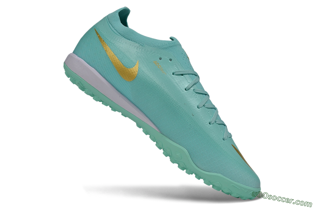 Nike Air Zoom Mercurial Vapor 17 Elite TF Artificial Turf Soccer Shoes - Turquoise/Mint Green/Metallic Gold 4