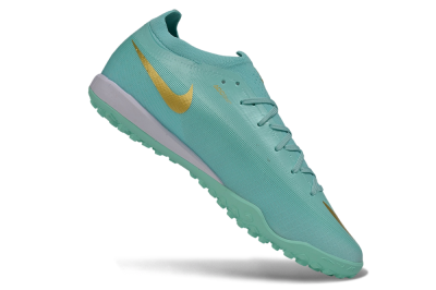 Nike Air Zoom Mercurial Vapor 17 Elite TF Artificial Turf Soccer Shoes - Turquoise/Mint Green/Metallic Gold