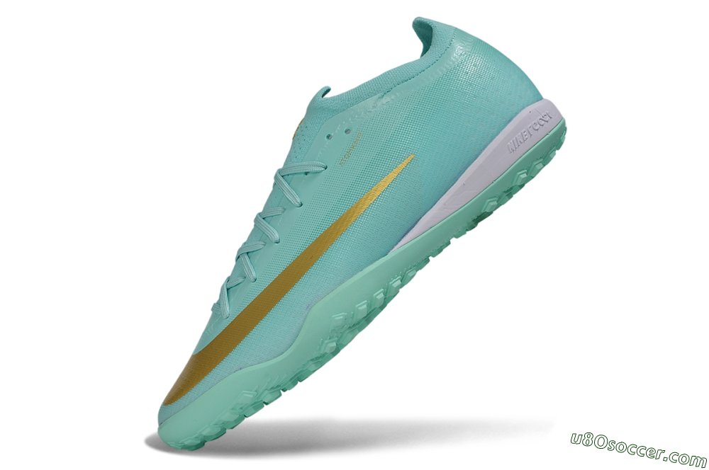 Nike Air Zoom Mercurial Vapor 17 Elite TF Artificial Turf Soccer Shoes - Turquoise/Mint Green/Metallic Gold 5