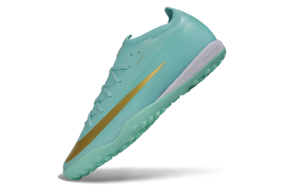 Nike Air Zoom Mercurial Vapor 17 Elite TF Artificial Turf Soccer Shoes - Turquoise/Mint Green/Metallic Gold