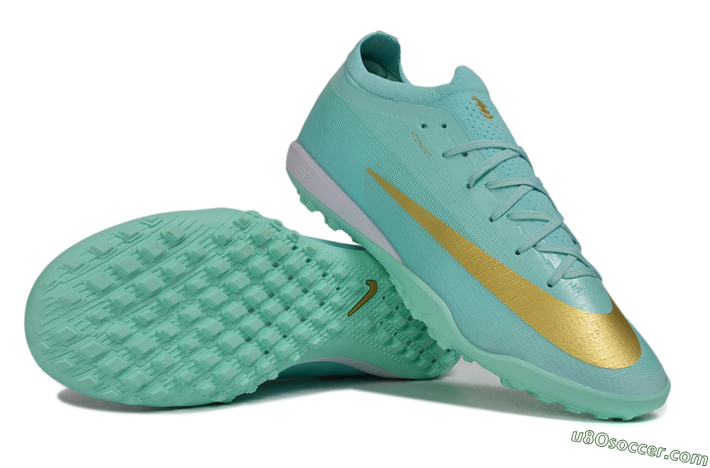 Nike Air Zoom Mercurial Vapor 17 Elite TF Artificial Turf Soccer Shoes - Turquoise/Mint Green/Metallic Gold 0