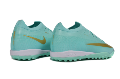 Nike Air Zoom Mercurial Vapor 17 Elite TF Artificial Turf Soccer Shoes - Turquoise/Mint Green/Metallic Gold