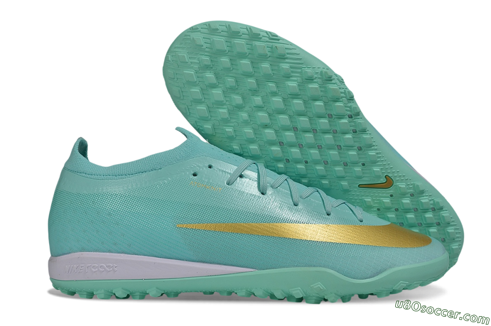Nike Air Zoom Mercurial Vapor 17 Elite TF Artificial Turf Soccer Shoes - Turquoise/Mint Green/Metallic Gold 1