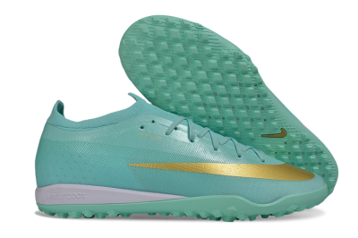 Nike Air Zoom Mercurial Vapor 17 Elite TF Artificial Turf Soccer Shoes - Turquoise/Mint Green/Metallic Gold