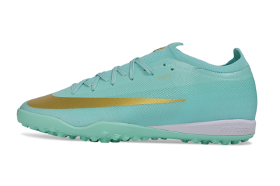 Nike Air Zoom Mercurial Vapor 17 Elite TF Artificial Turf Soccer Shoes - Turquoise/Mint Green/Metallic Gold
