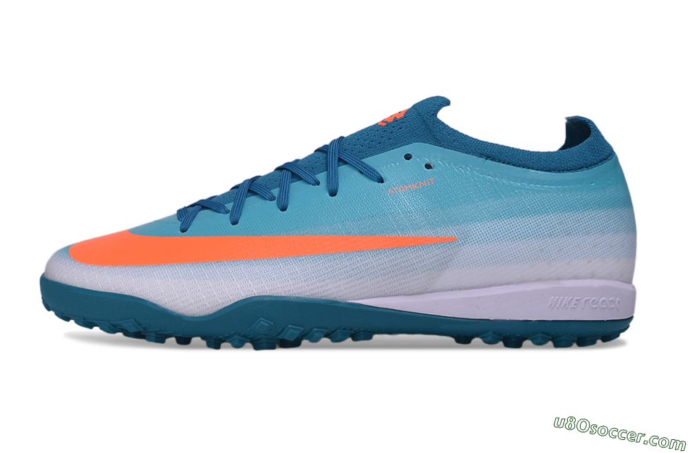 Nike Air Zoom Mercurial Vapor 17 Elite TF Artificial Turf Soccer Shoes - Blue/Baltic Blue/Bright Orange 2