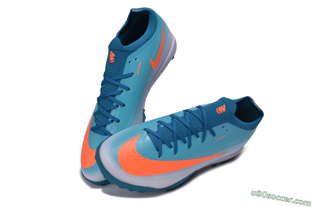 Nike Air Zoom Mercurial Vapor 17 Elite TF Artificial Turf Soccer Shoes - Blue/Baltic Blue/Bright Orange 3