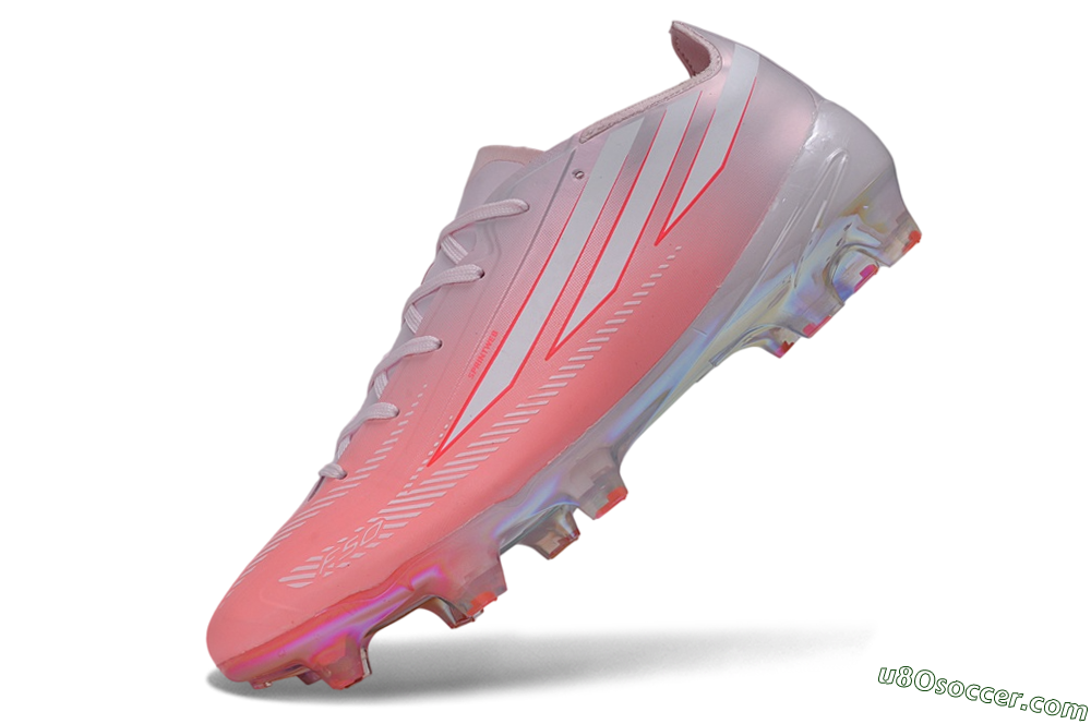 Adidas F50 Hyperfast Elite FG Firm Ground Soccer Cleats - Pink/Sunset Pink/Iridescent White 6